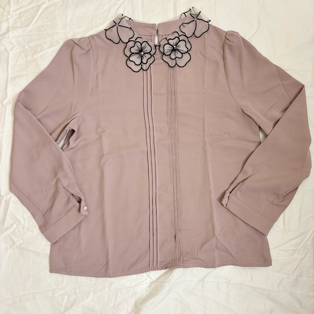 japanese fashion 3d floral collar blouse